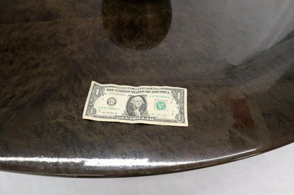Oval Grey Bird's-Eye Maple Top Heavy Steel Base Coffee Table by Saporiti