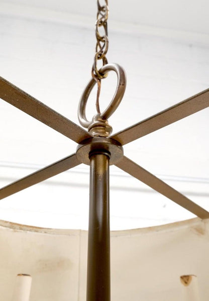 Solid Brass 6 "Candles" Chapman Ceiling Light Fixture Chandelier Mid Century