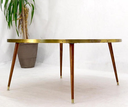 Sunburst Red Tile Mosaic Round Mid-Century Modern Coffee Table
