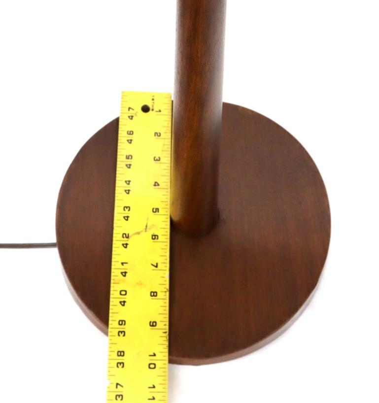 Solid Oiled Walnut or Teak End Side Table Tapered Base Floor Lamp