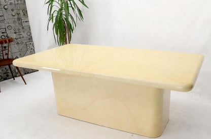 Expandable Extra Long Faux Lacquered Goat Skin Dining Conference Table