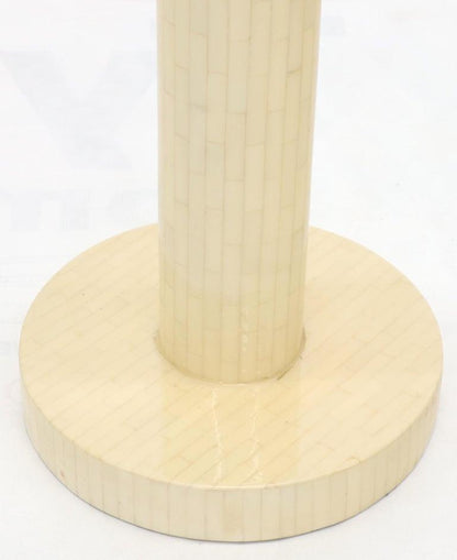 Tesselated Bone Cylinder Shape Floor Lamp