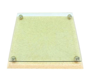 Glass Top Horn Tile Base Square Floating 3/4" Glass Top Coffee Table