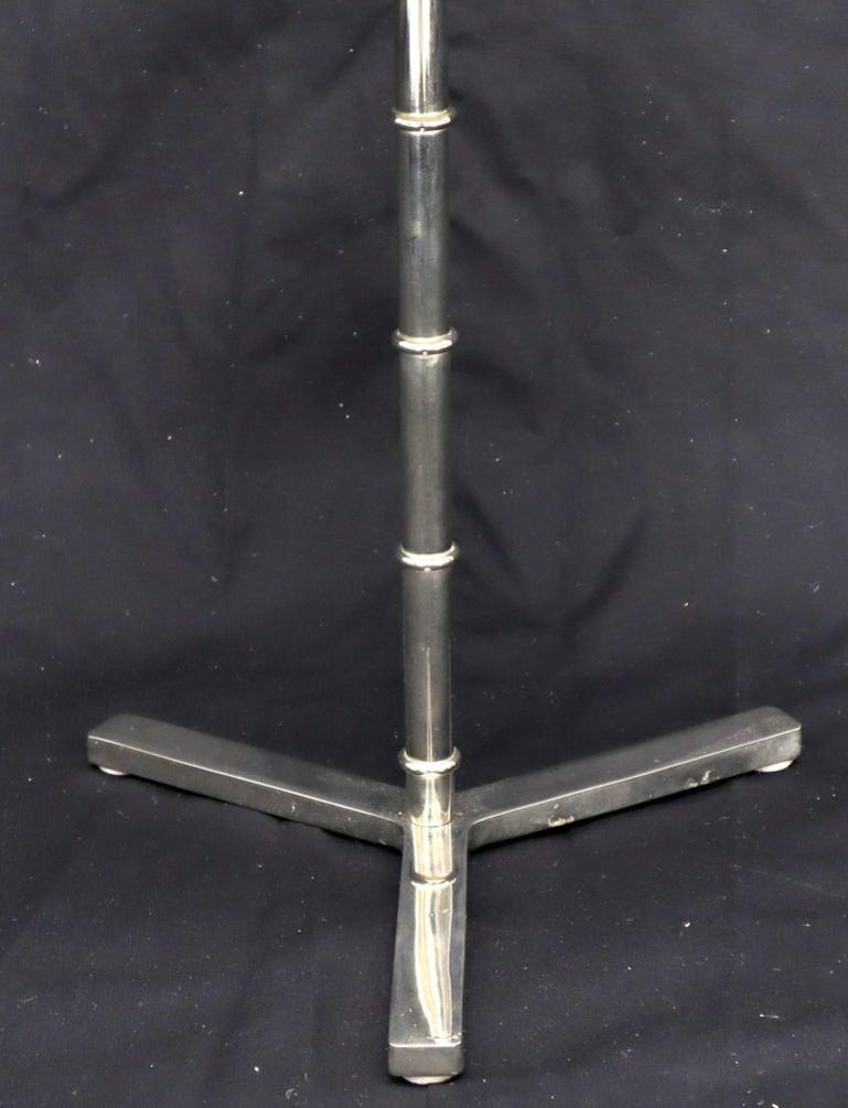 Round Vitrolite Glass Top Heavy Solid Chrome Accent Side Center Occasional Table