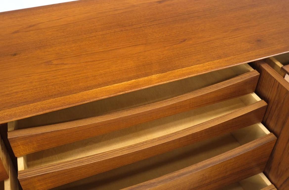 Danish Teak Mid-Century Modern 13 Drawers Long Credenza Dresser Sideboard MINT!