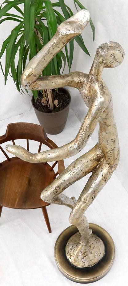 Large Full Height Tall Silver Gilt Composite Sculpture of a Dancer