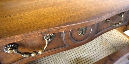 Pair Custom Bombe Shape Marble Top Brass Drop Pulls 2 Drawer Nightstands Tables
