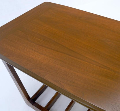 Pair of Mid-Century Modern Walnut End Side Tables w/ Shelf MINT!
