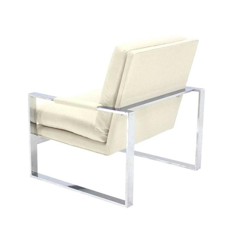 Baughman Chrome Lounge Chair with New Upholstery