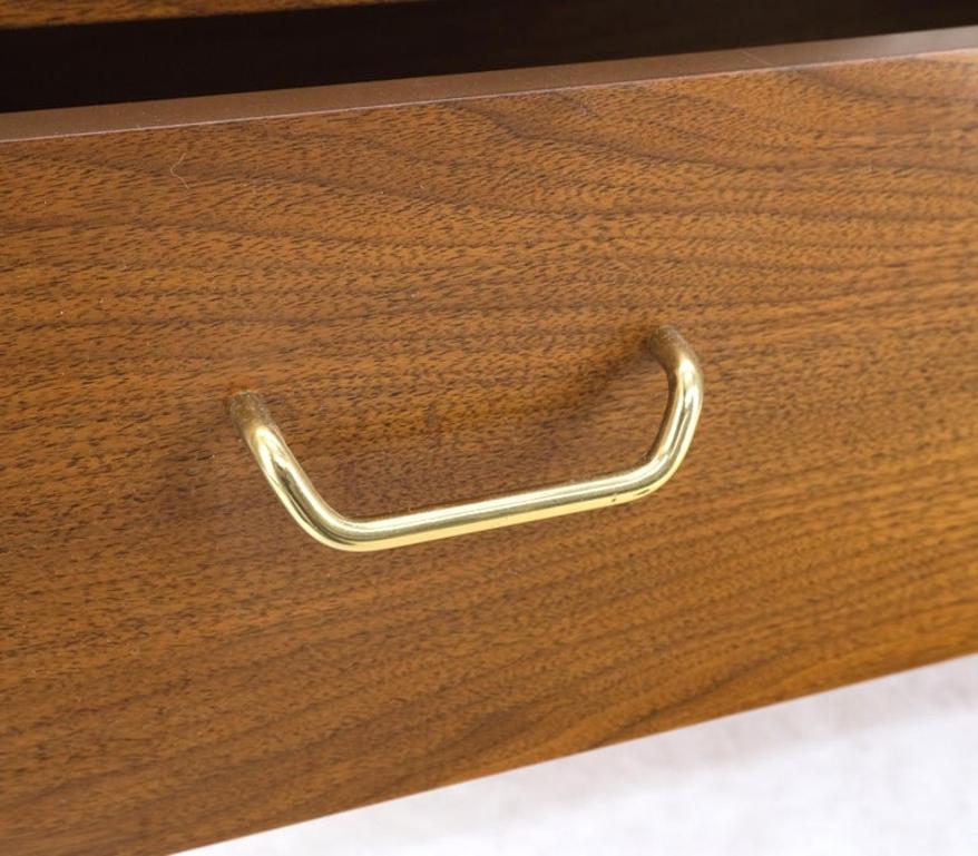 Walnut Tambour Doors Brass Hardware Serpentine Front 8 Drawers Dresser MINT!
