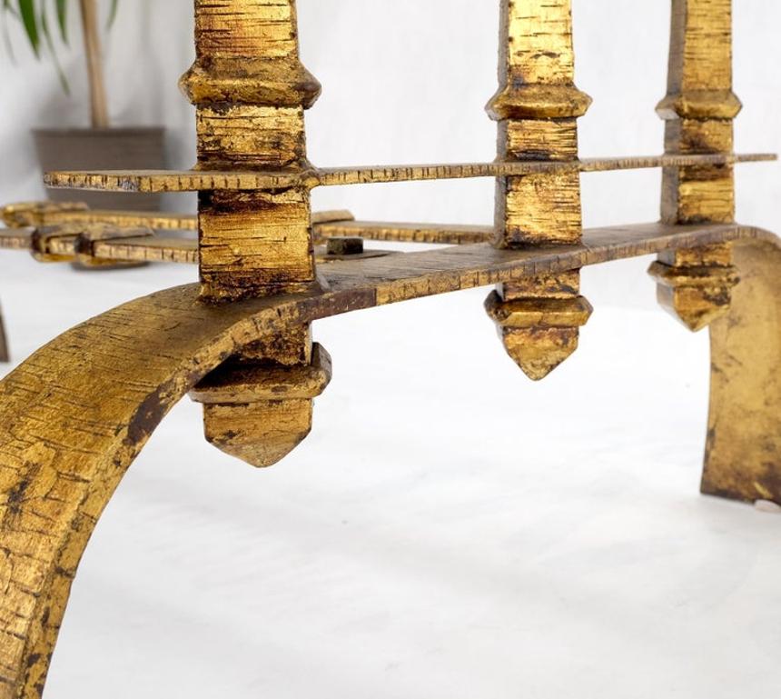 Heavy Gold Gilt Metal Base Large Rectangle Dining Table Hollywood Regency Mint!
