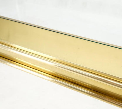Large Mid Century Modern c.1970's Lucite Brass Glass Top Rectangle Coffee Table