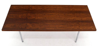 Hans Wegner Signed Rosewood Coffee Table on Chrome Cylinder Legs
