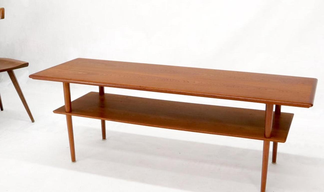 Danish Teak Mid-Century Modern Rectangular One Shelf Coffee Table