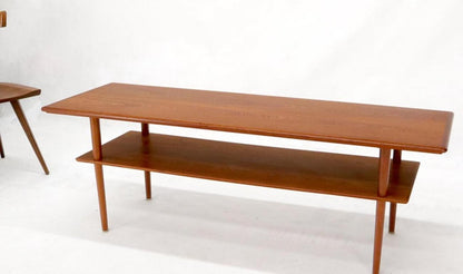 Danish Teak Mid-Century Modern Rectangular One Shelf Coffee Table