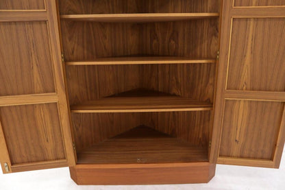 Danish Teak Corner Storage Liquor Cabinet Bar