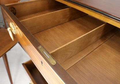 Pair of Rosewood Tops Satin Wood Heavy Brass Ring Pulls 4-Drawer Bachelor Chests