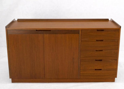 Mid-Century Modern 10 Drawers Walnut Gallery Top Dresser Credenza Double Doors