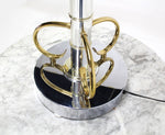 Faux Bamboo Chrome and Brass Table Lamp