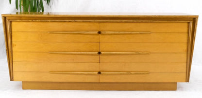 Lacquered Blond Birch 6 Drawer Swedish Mid-Century Modern Dresser Credenza Mint