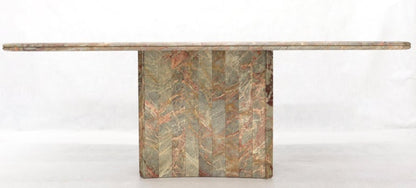 Concave Side Rectangular Pedestal Base Marble Dining Conference Table