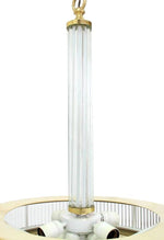 Mid-Century Modern Glass and Brass Three-Tier Light Fixture