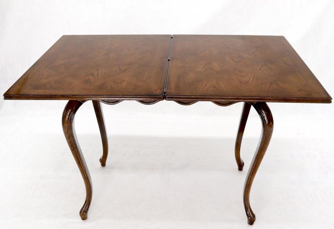 Henredon Cabriole Leg Parquet Flip Top Console to Dining Table