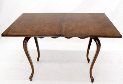 Henredon Cabriole Leg Parquet Flip Top Console to Dining Table