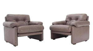 Pair of Leather B&B Italia Leather Lounge Chairs