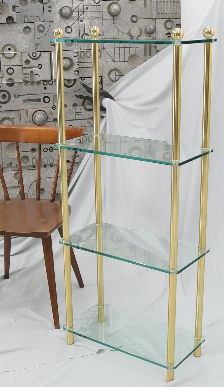 Petit Compact Class and Brass 4-Tier Étagère Shelf Bookcase