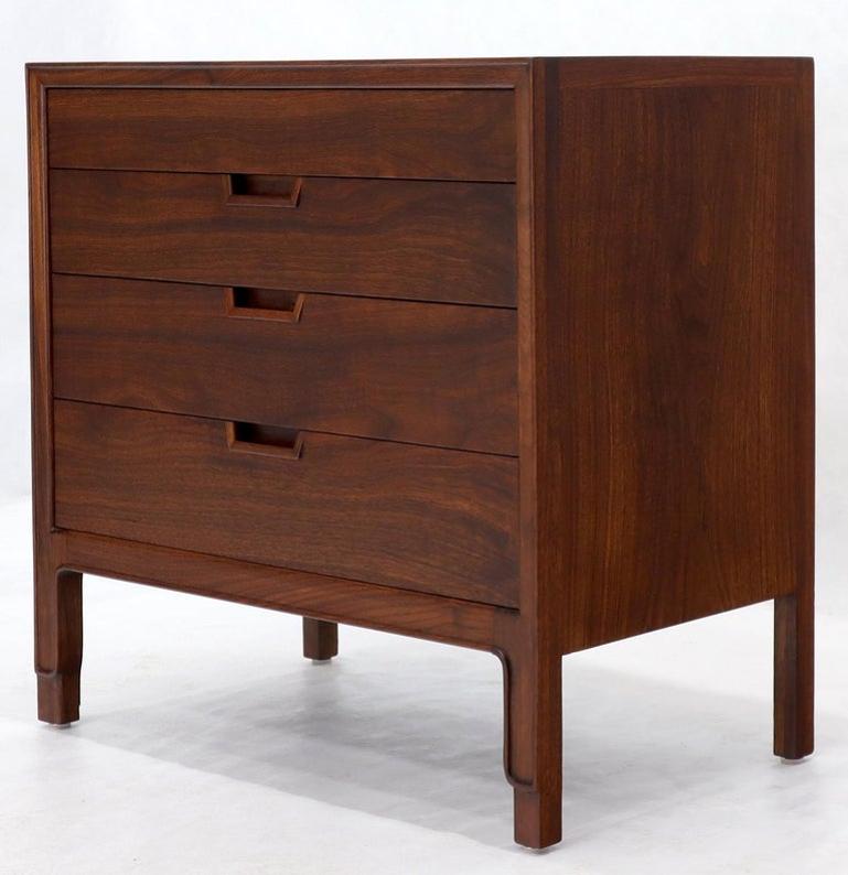 John Stuart Walnut 4 Drawer Bachelor Chest Small Dresser