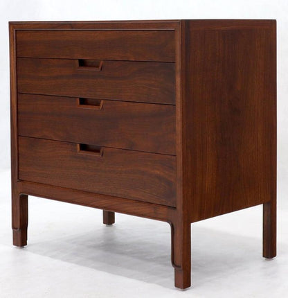 John Stuart Walnut 4 Drawer Bachelor Chest Small Dresser