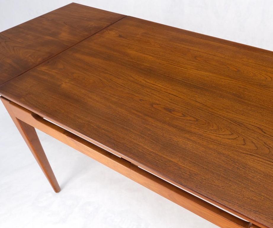 Danish Mid-Century Modern Teak Refectory Dining Table Two Leafs Mint!