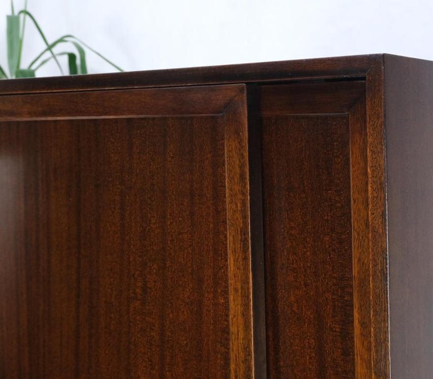Harvey Probber Espresso Mahogany Sliding Doors 10 Drawers Gentlemen's Chest Mint