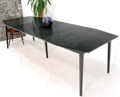 Rare Ebonized Cerused Walnut Mid-Century Modern Dining Table w/ Two Extensions