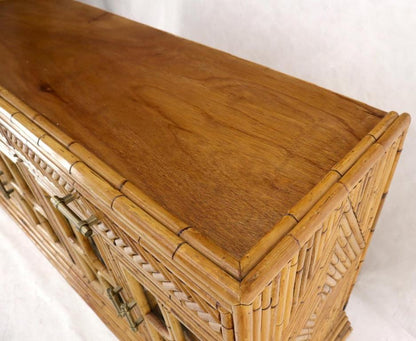 Oriental Asian Style Bamboo Rattan Hutch Buffet Display Cabinet Curio Sideboard