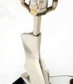 Abstract Polished Metal Chrome Table Lamp in Style of Picasso