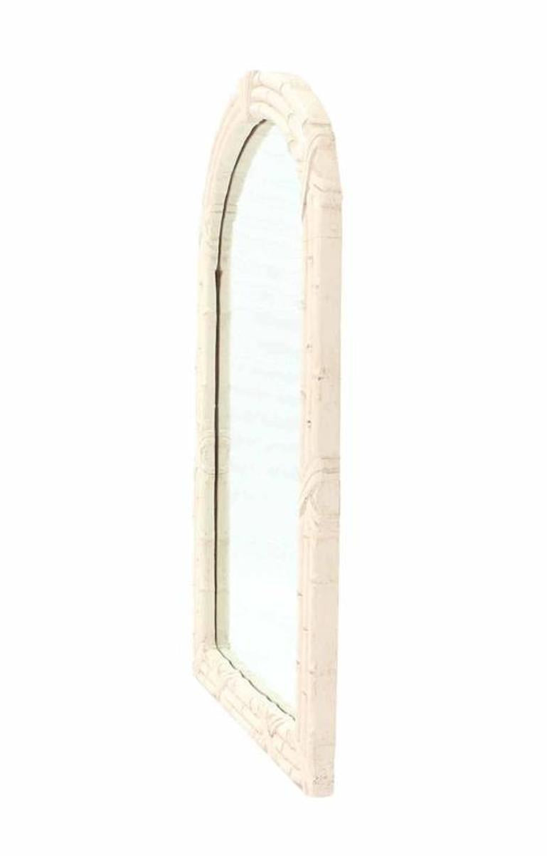 Mid-Century Modern Arched Top Faux Bamboo Mirror