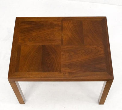 Rectangle Walnut Mid-Century Modern Parsons Style End Side Table Stand