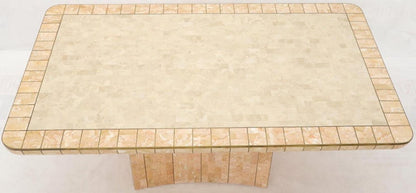 Brass & Tessellated Marble Stone Tile Top Dining Conference Tables