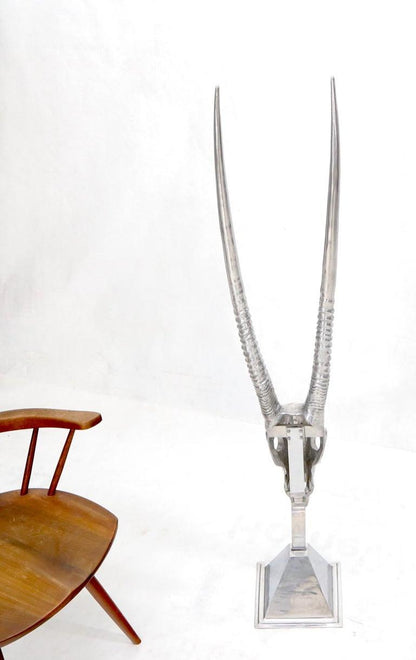 Vintage Arthur Court Tall Sculpture of a Gazelle in Polished Aluminum