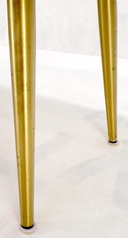 White Oval Carrara Marble Top Italian Mid-Century Modern Coffee Table Brass Legs