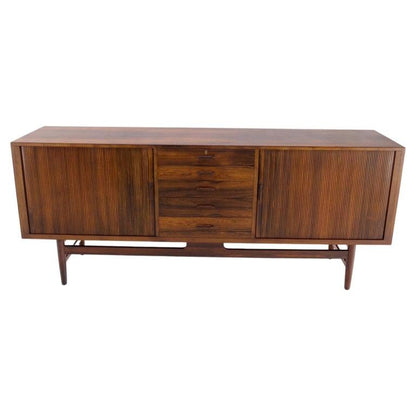 Bernt Petersen Rosewood Double Tambour Doors Rosewood Long Credenza Mint!