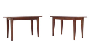 Pair of Walnut and Tile Mosaic Side or End Tables