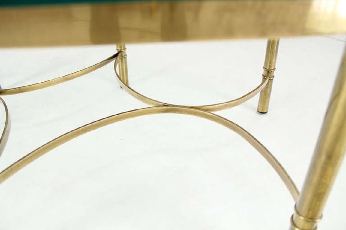 EstablishedLines Brass 6 Legged Base Glass Oval Top Mid-Century Modern Coffee Table MINT!