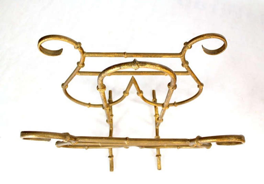 EstablishedLines Faux Bamboo Metal Magazine Rack, Hollywood Regency Style