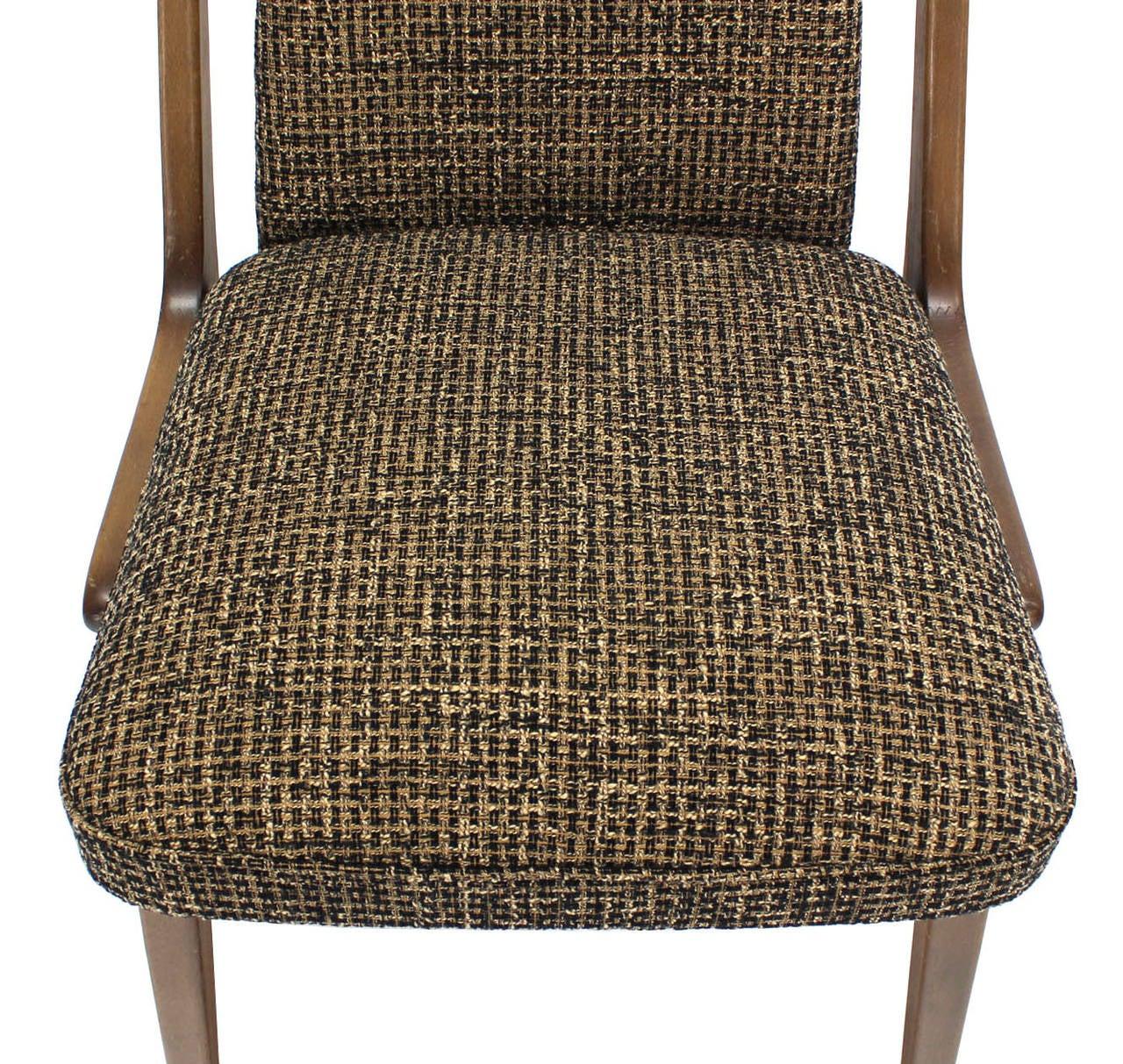EstablishedLines Set of Four Mid-Century Modern Blond Wood Side Dining Chairs New Upholstery MINT