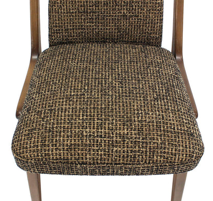 EstablishedLines Set of Four Mid-Century Modern Blond Wood Side Dining Chairs New Upholstery MINT