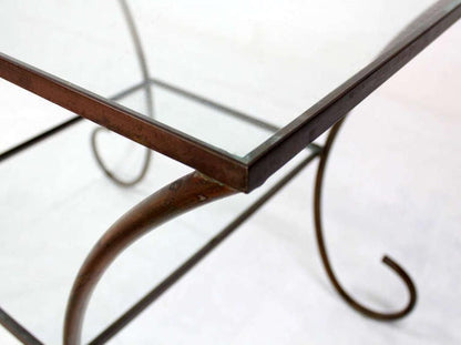 EstablishedLines Large Deco Style Solid Brass Serving Console Hall Table circa 1930s Nice Patina