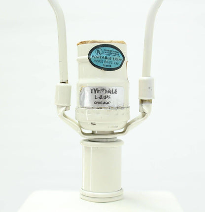 EstablishedLines Pair 5' Tall Large Oversize Twisted Column Square Base White Lacquer Floor Lamps